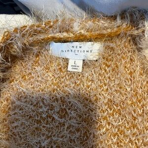 New Directions Women's Brown Fuzzy Sweater